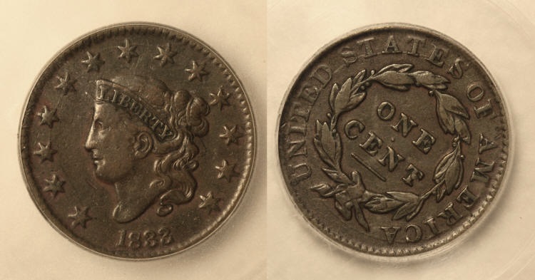1833 Large Cent ICG VF-20 camera small