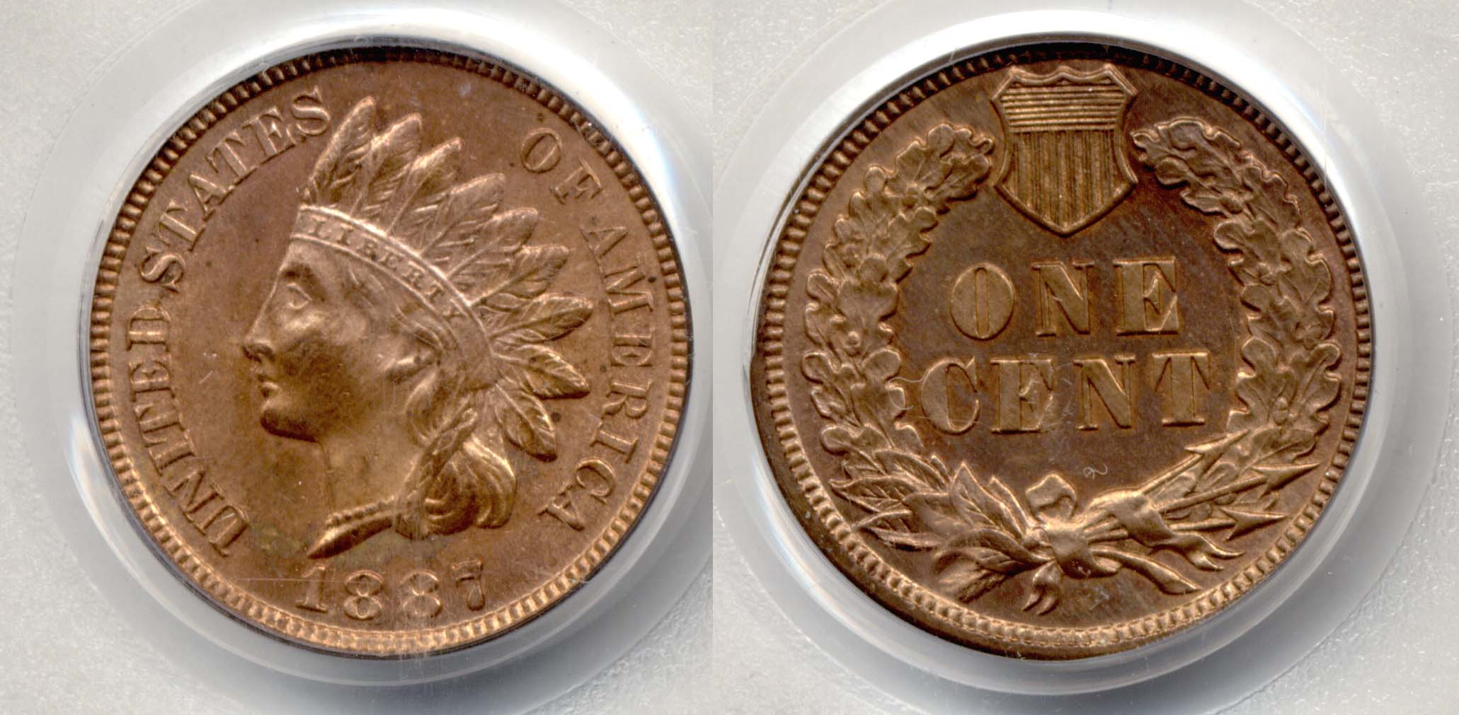 1887 Indian Head Cent PCGS Proof-64 Red