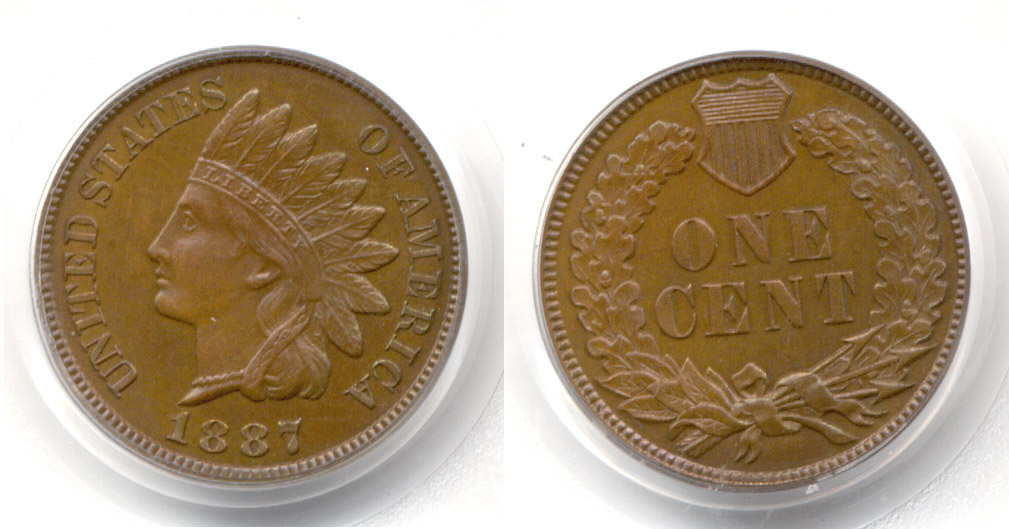 1887 Indian Head Cent PCGS Proof-66 Brown
