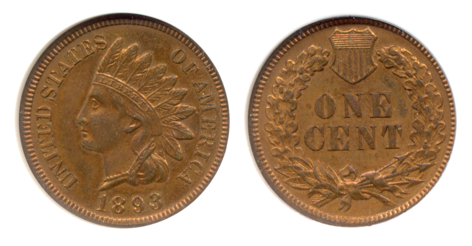 1893 Indian Head Cent In NGC Proof-65 Red Brown