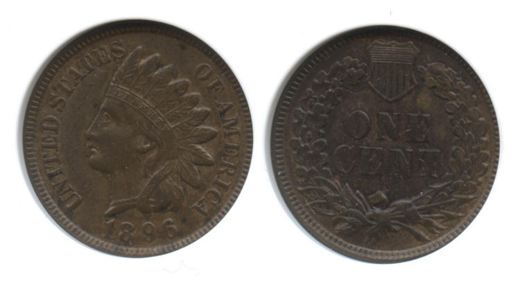 1896 Indian Head Cent ANACS AU-55 Repunched Date Snow-1 small