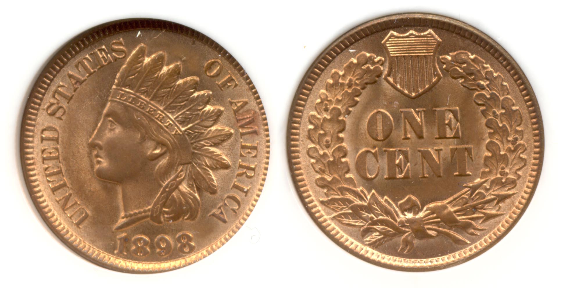 1898 Indian Head Cent PCI MS-64 Red