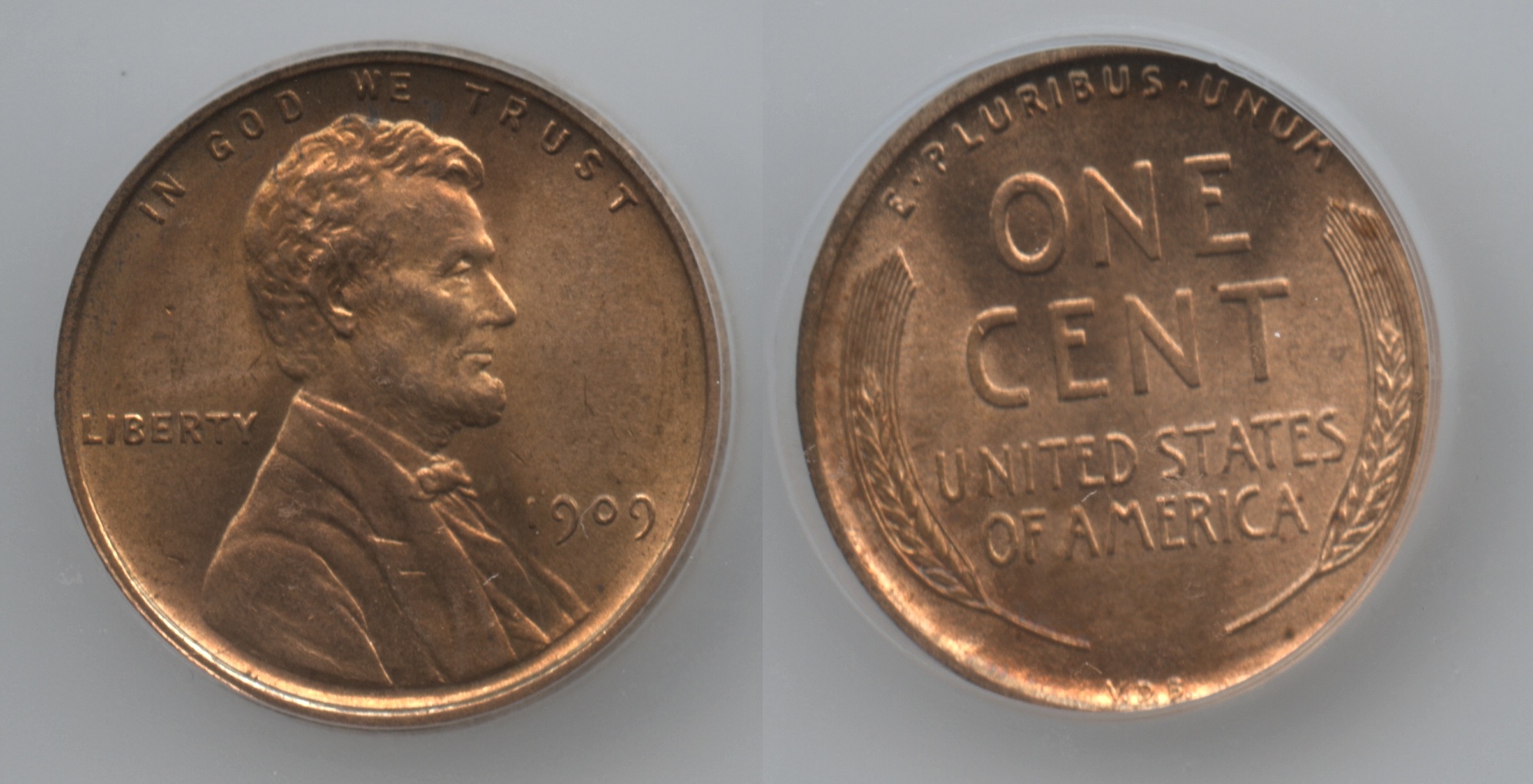 1909 VDB Lincoln Cent ICG MS-64 Red