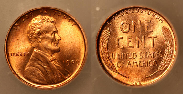 1909 VDB Lincoln Cent ICG MS-64 Red camera small