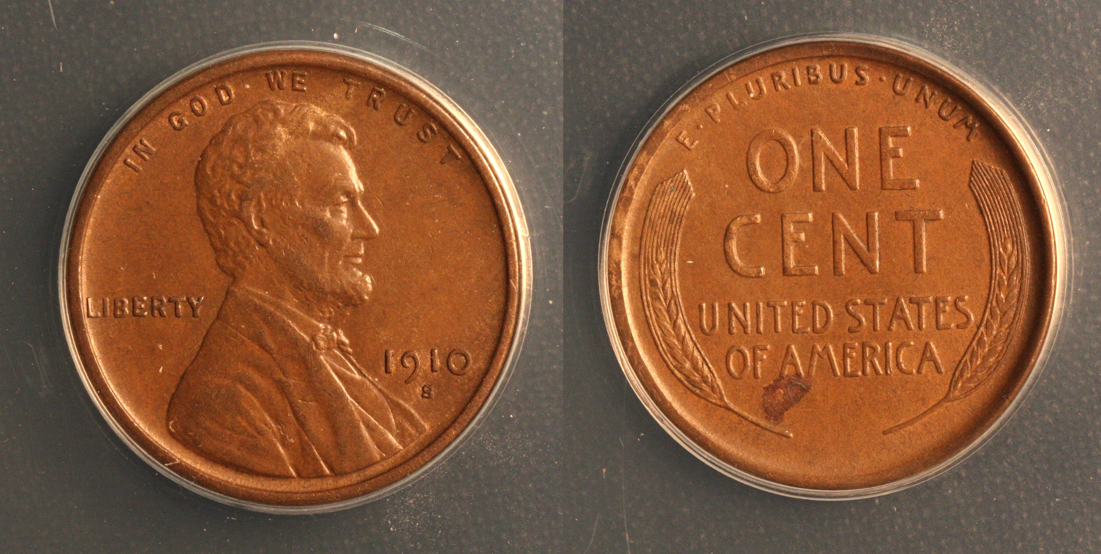 1910-S Lincoln Cent ANACS AU-50 camera