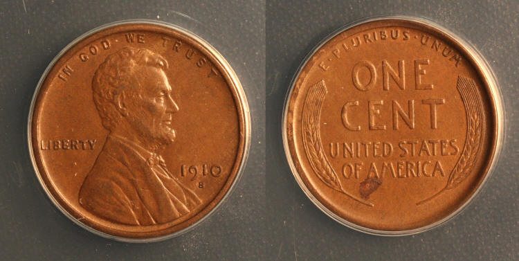 1910-S Lincoln Cent ANACS AU-50 camera small