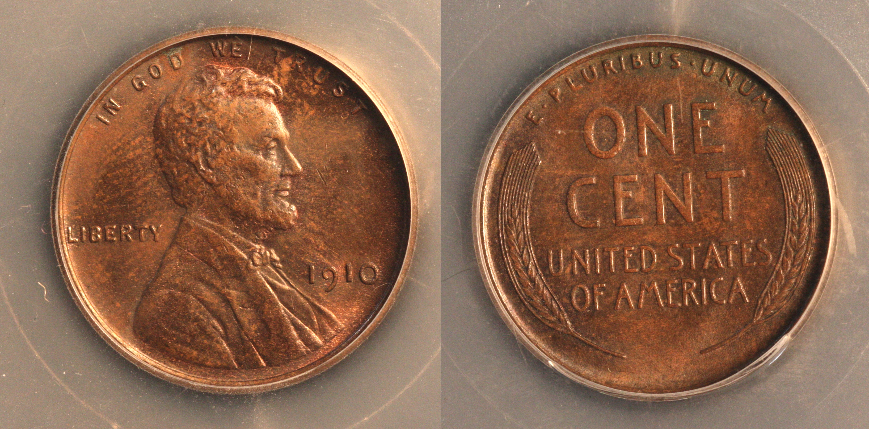 1910 Lincoln Cent SEGS MS-65 Brown