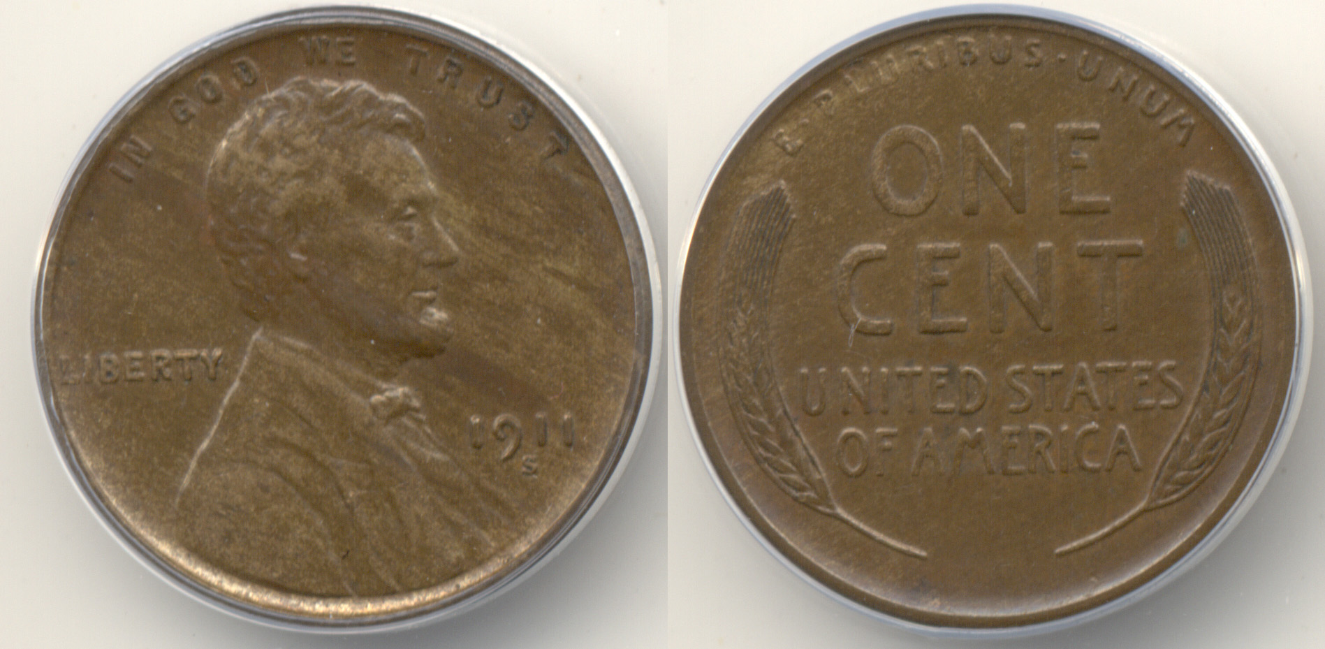 1911-S Lincoln Cent ANACS AU-55