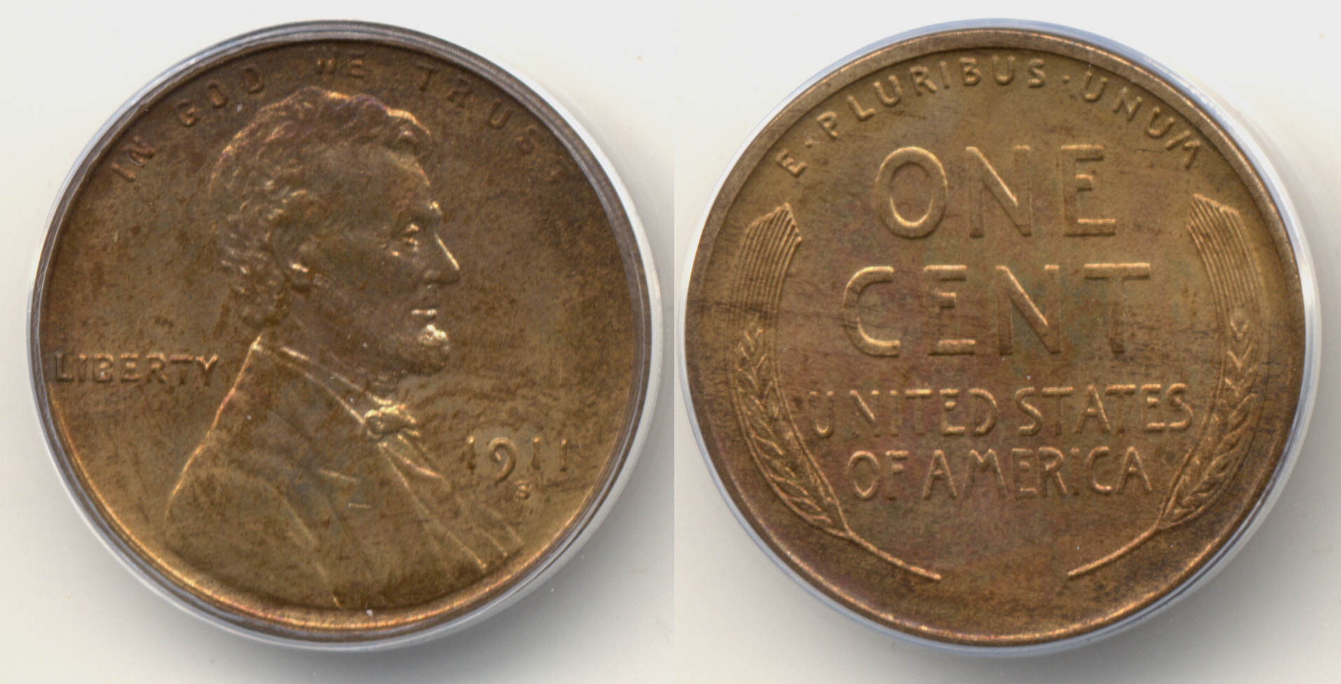 1911-S Lincoln Cent ANACS MS-62 Red Brown