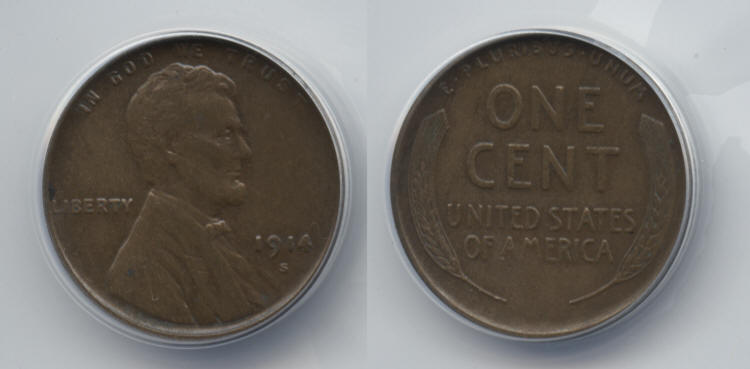 1914-S Lincoln Cent ANACS AU-50 small