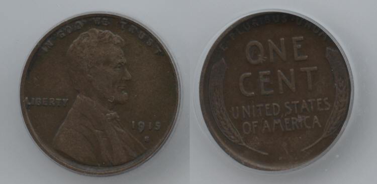 1915-S Lincoln Cent ICG AU-50 small