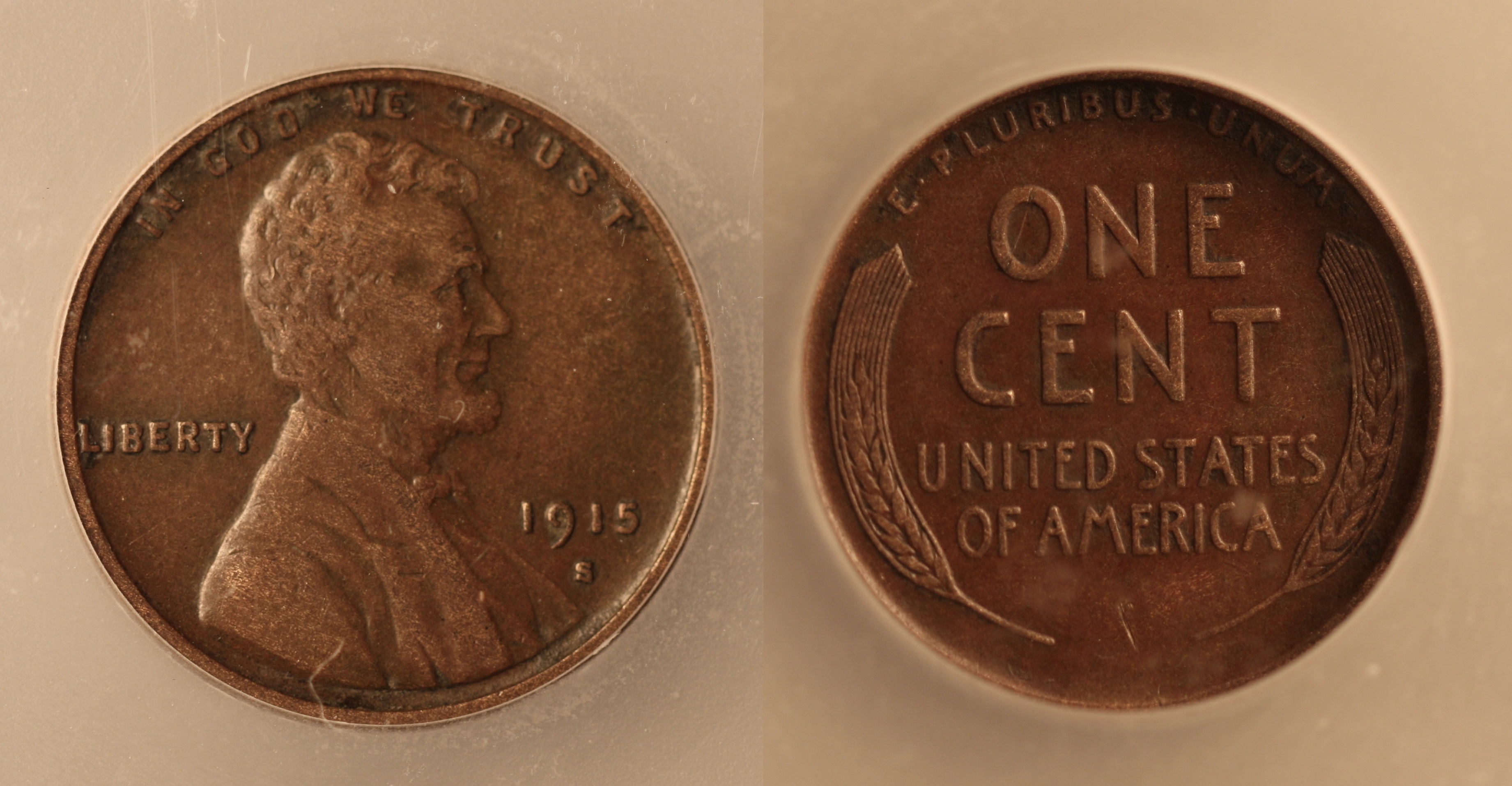 1915-S Lincoln Cent ICG AU-50 camera