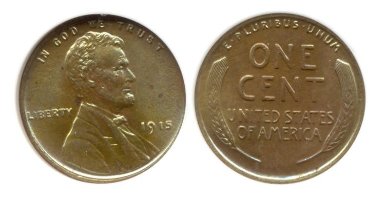 1915 Lincoln Cent PCI MS-66 Brown small