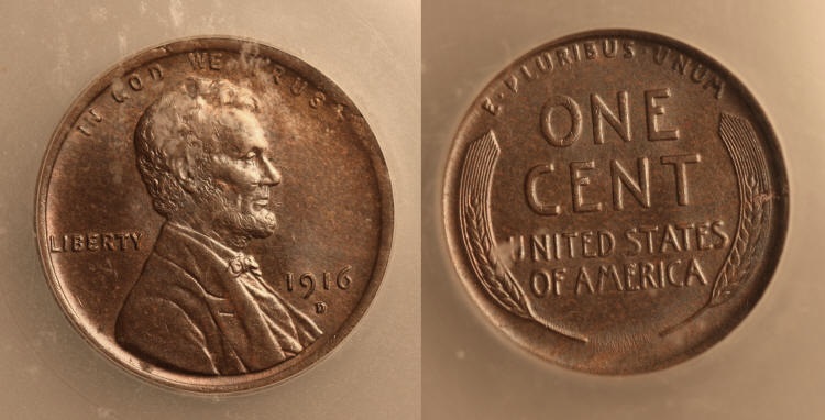 1916-D Lincoln Cent ICG MS-62 Brown camera small
