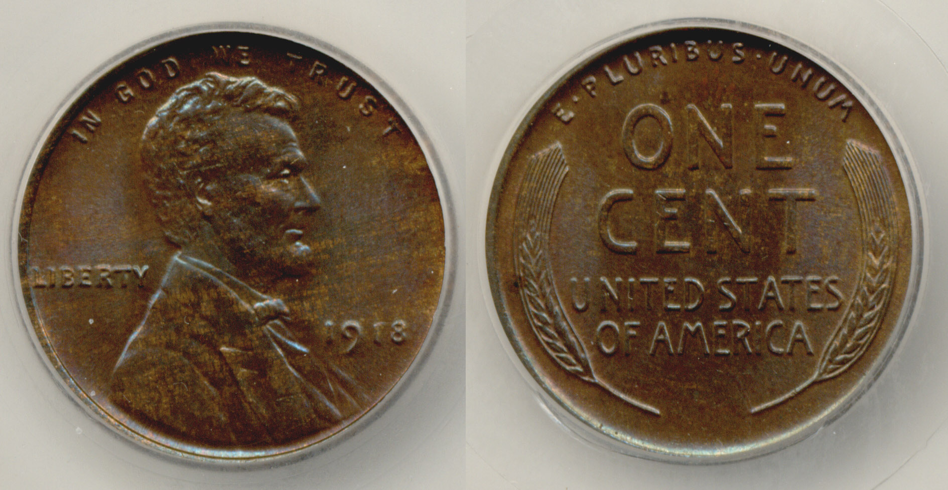 1918 Lincoln Cent SEGS MS-66 Brown