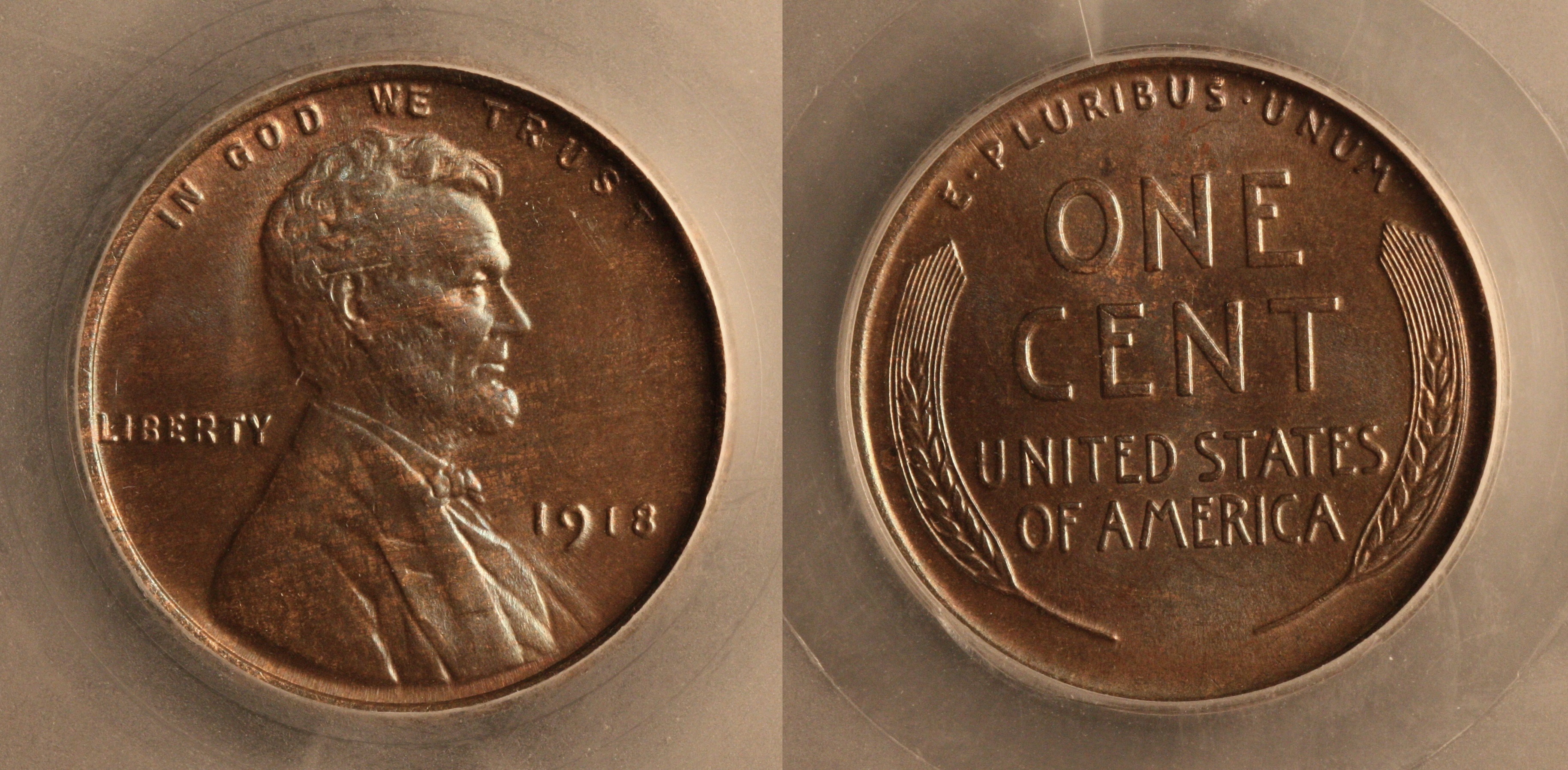 1918 Lincoln Cent SEGS MS-66 Brown camera