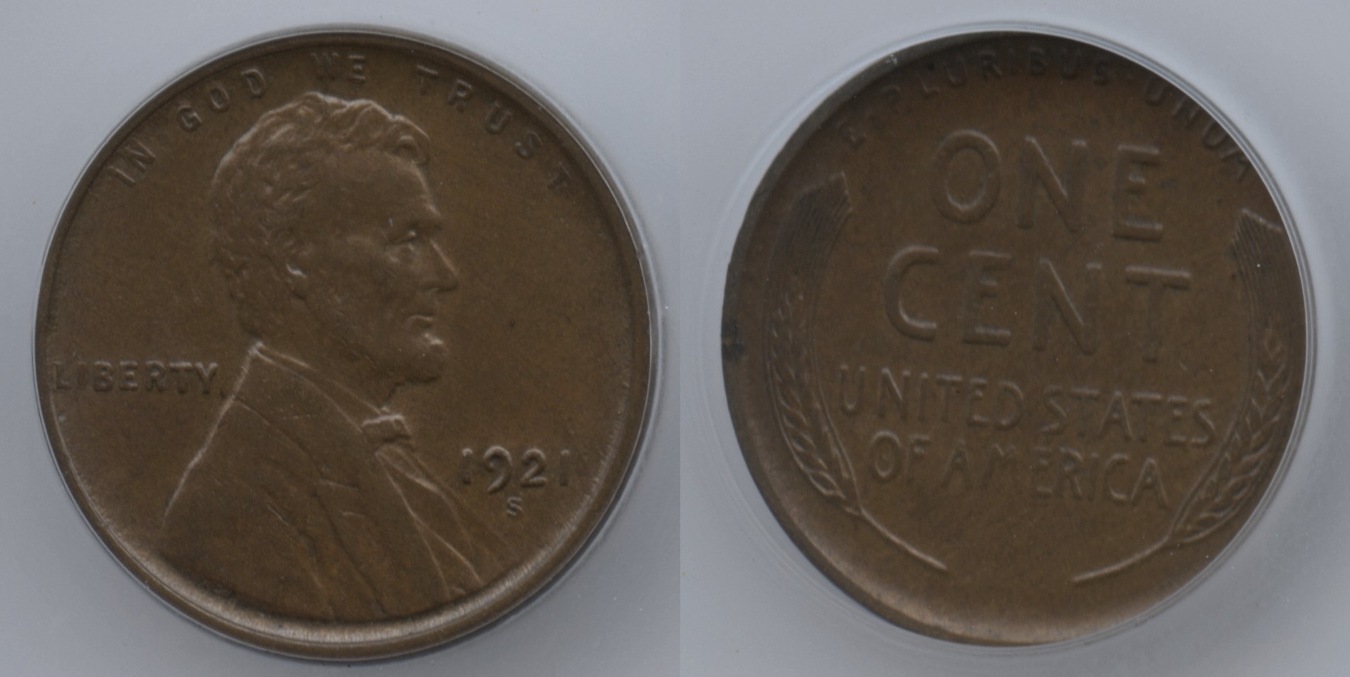 1921-S Lincoln Cent ICG MS-62 Brown