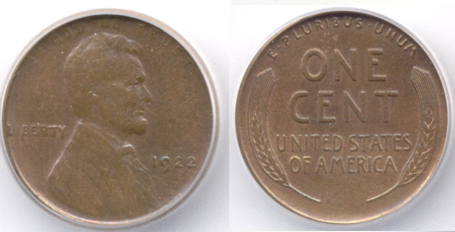 1922 No D Lincoln Cent ICG EF-45