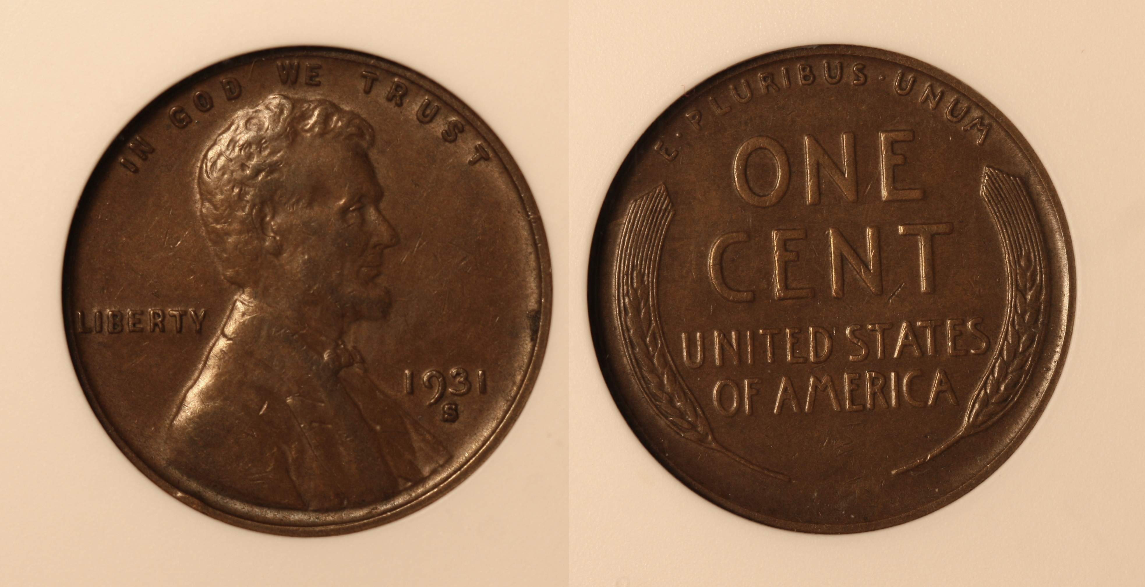 1931-S Lincoln Cent ANACS EF-45 camera