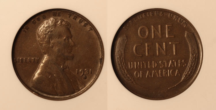 1931-S Lincoln Cent ANACS EF-45 camera small