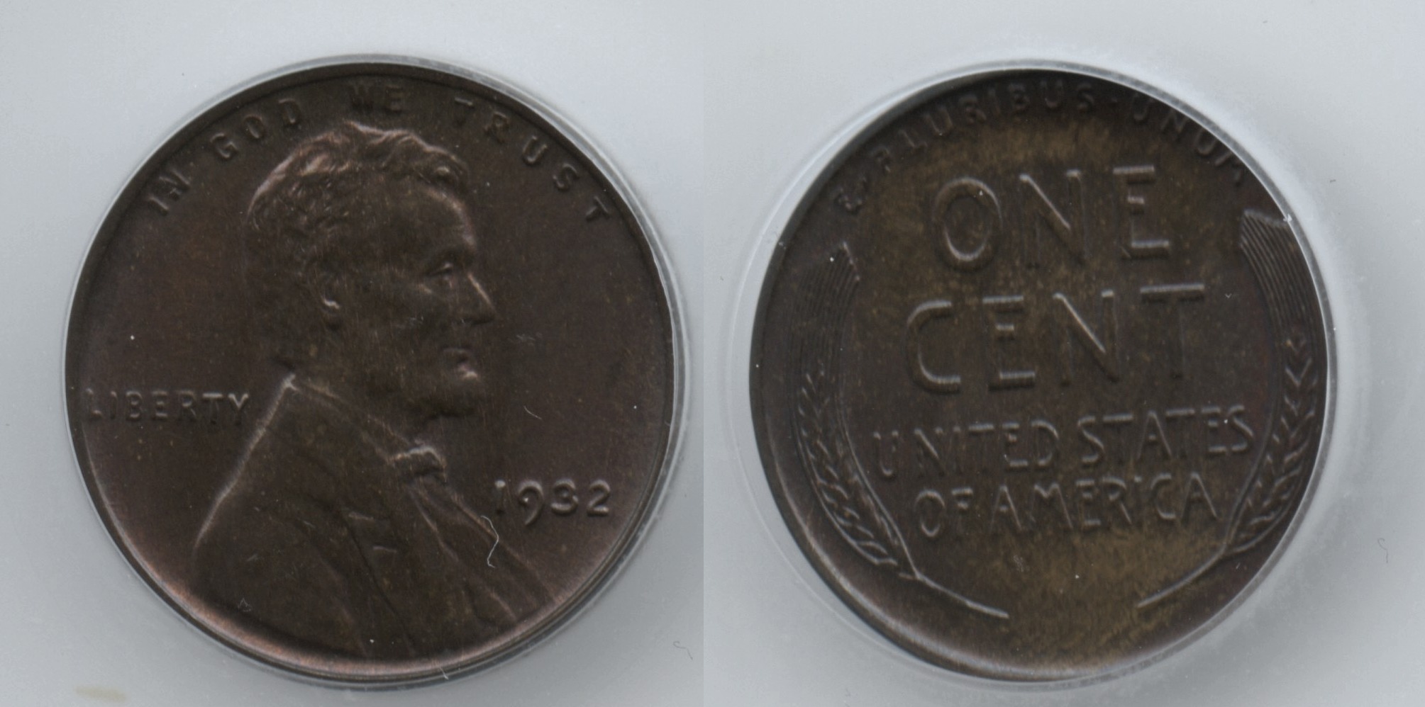 1932 Lincoln Cent ICG MS-65 Brown