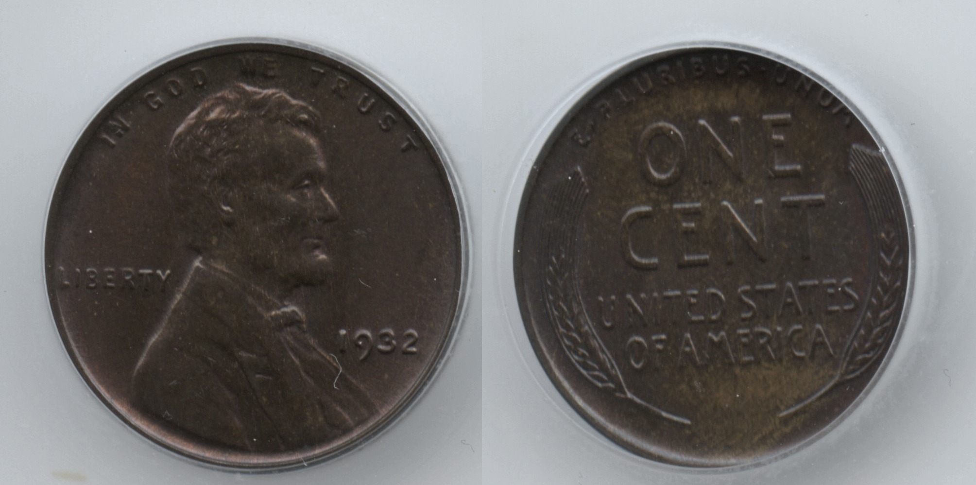 1932 Lincoln Cent ICG MS-65 Brown