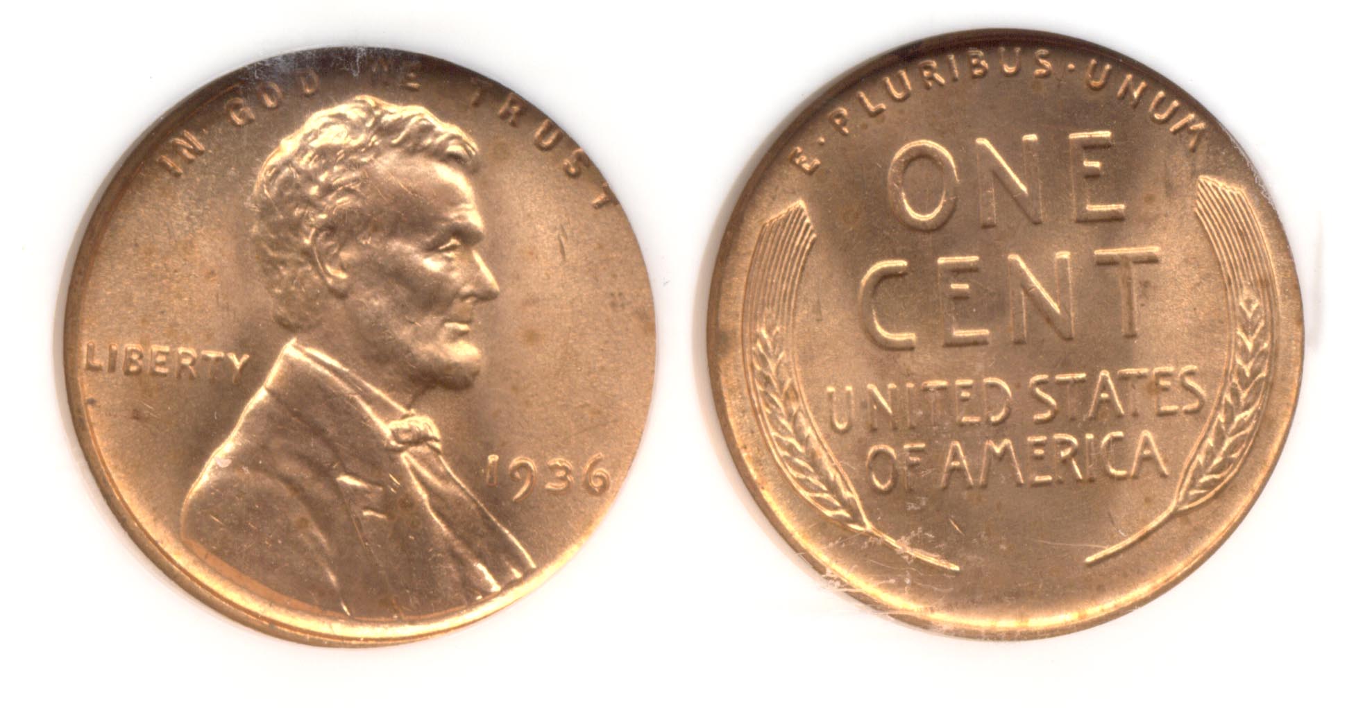 1936 Lincoln Cent NGC MS-66 Red a