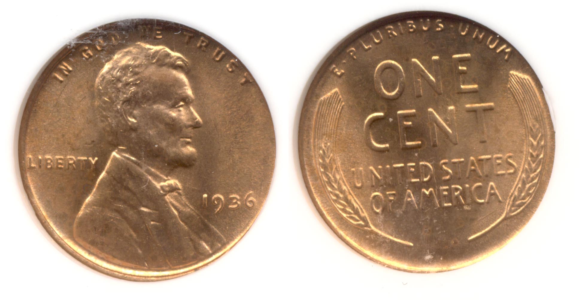 1936 Lincoln Cent NGC MS-66 Red b