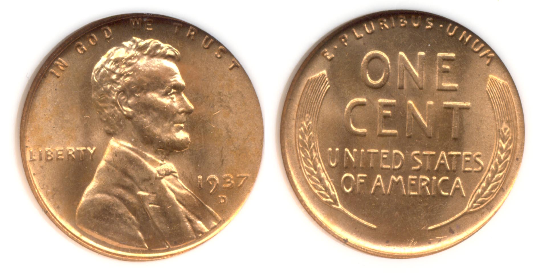 1937-D Lincoln Cent NGC MS-66 Red