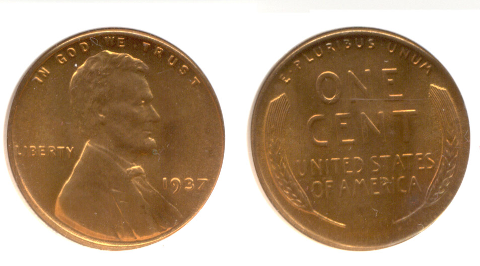 1937 Lincoln Cent ANACS MS-66 Red