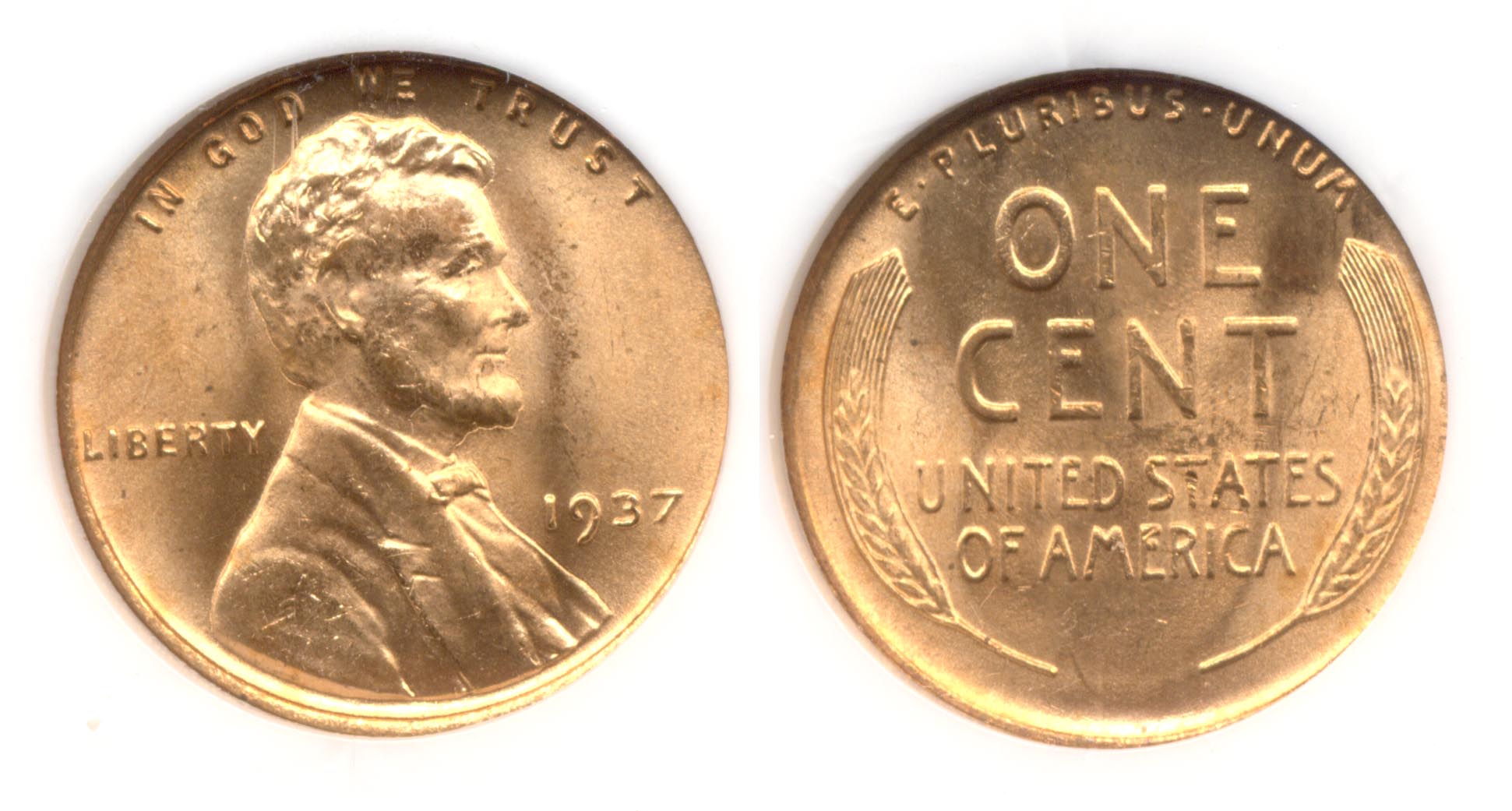 1937 Lincoln Cent NGC MS-66 Red d
