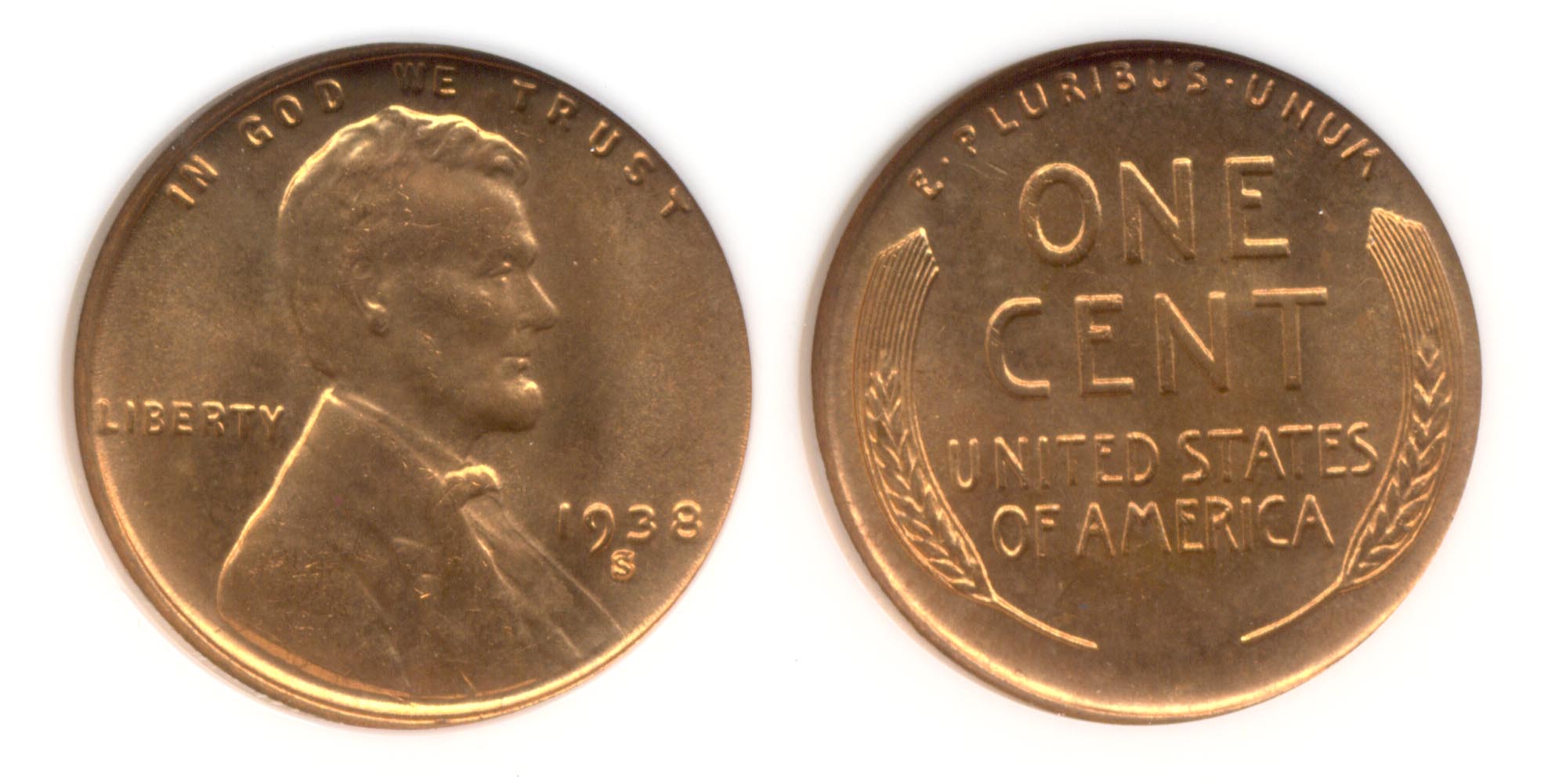 1938-S Lincoln Cent NGC MS-66 Red