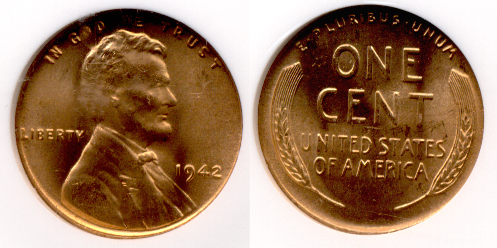 1942 Lincoln Cent NGC MS-66 Red
