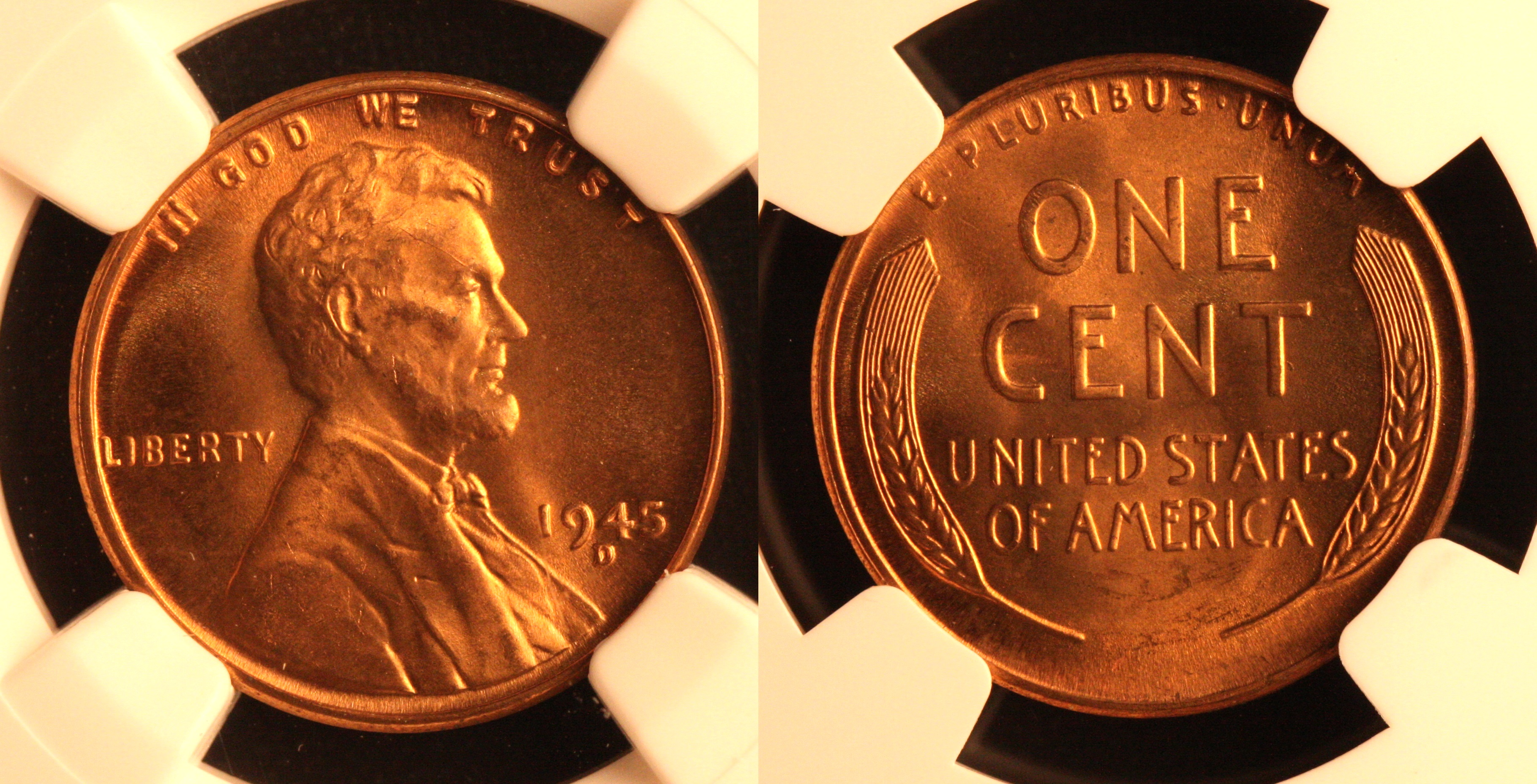 1945-D Lincoln Cent NGC MS-66 Red #a camera