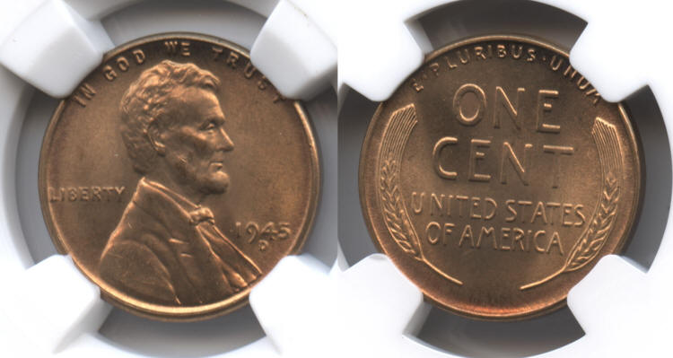 1945-D Lincoln Cent NGC MS-66 Red #b small