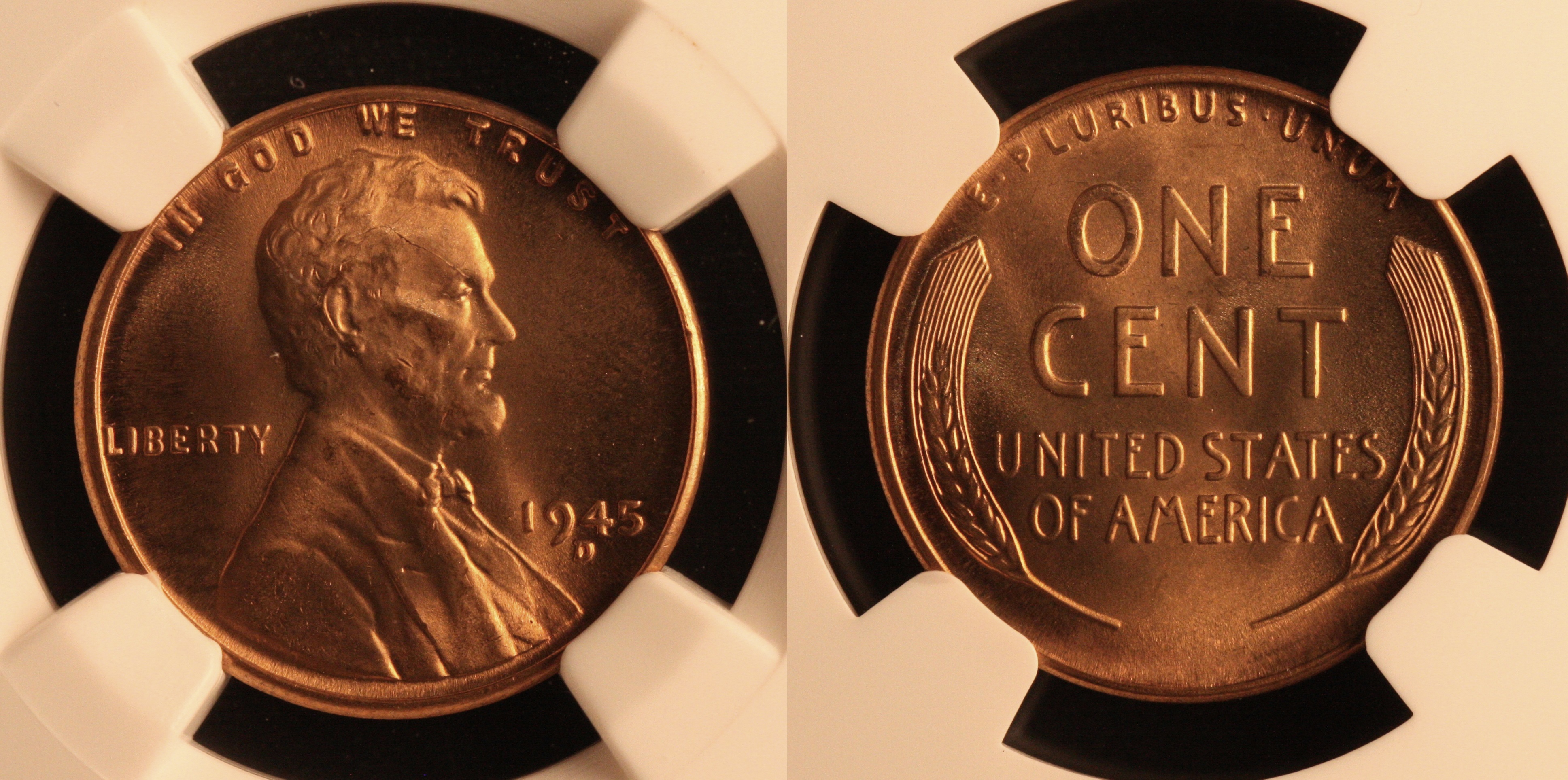 1945-D Lincoln Cent NGC MS-66 Red #b camera