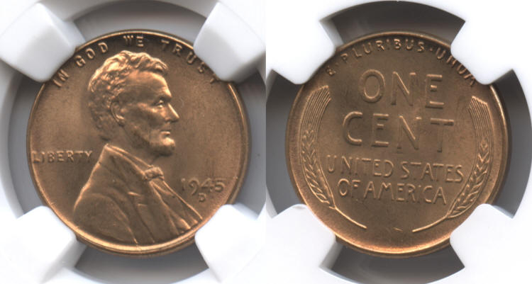 1945-D Lincoln Cent NGC MS-66 Red #d small