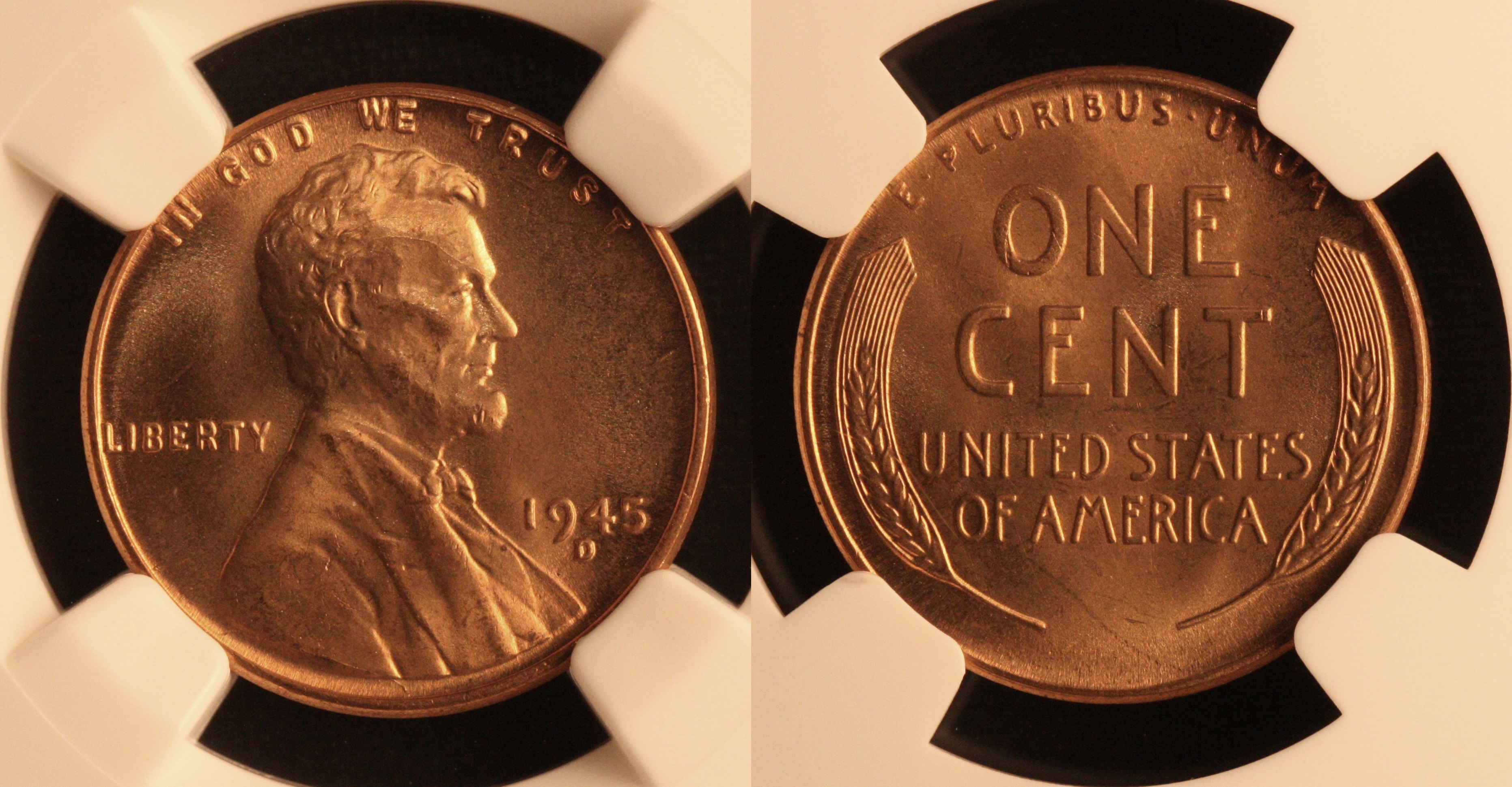 1945-D Lincoln Cent NGC MS-66 Red #d camera