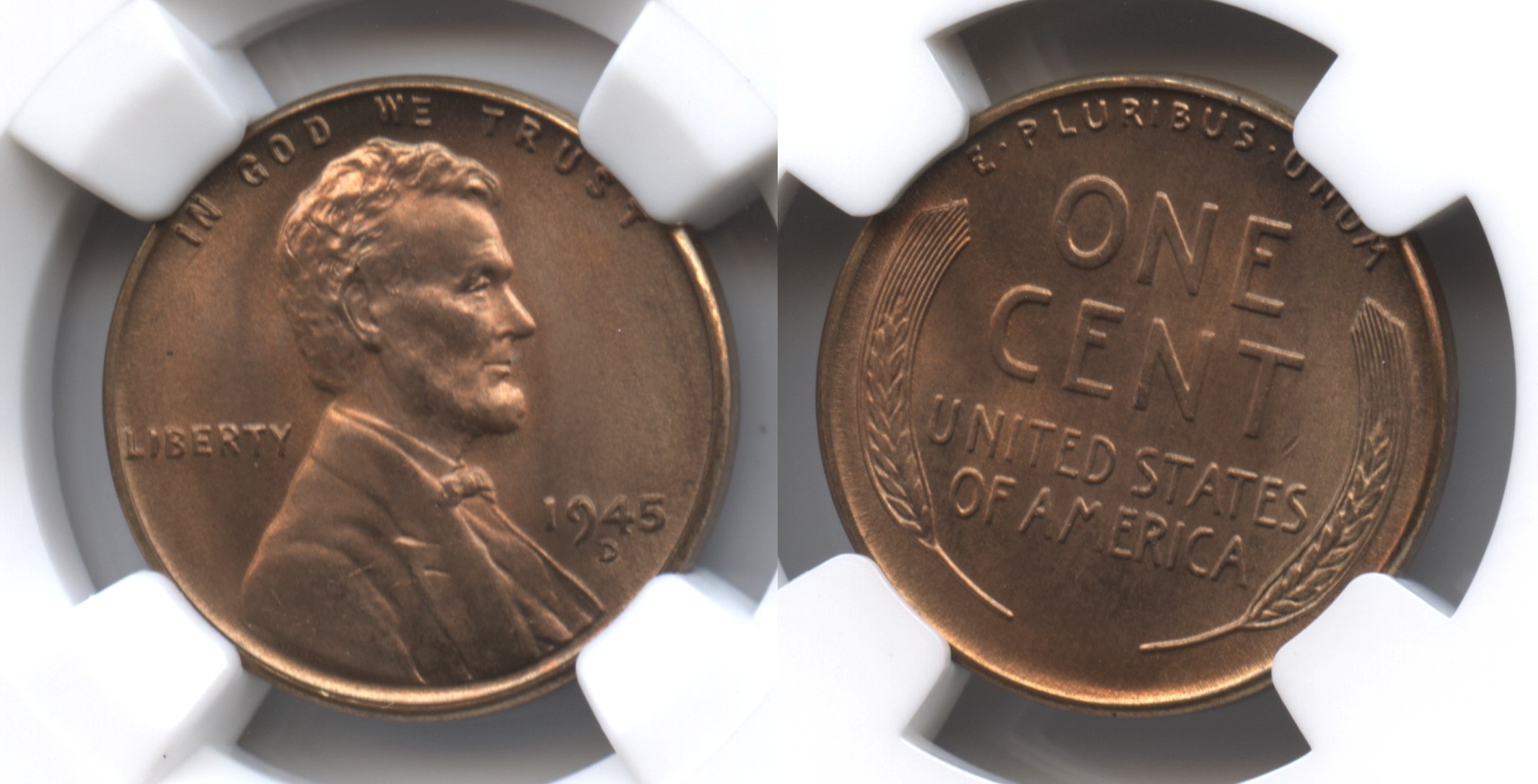 1945-D Lincoln Cent NGC MS-66 Red #f