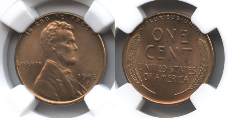 1945-D Lincoln Cent NGC MS-66 Red #h small