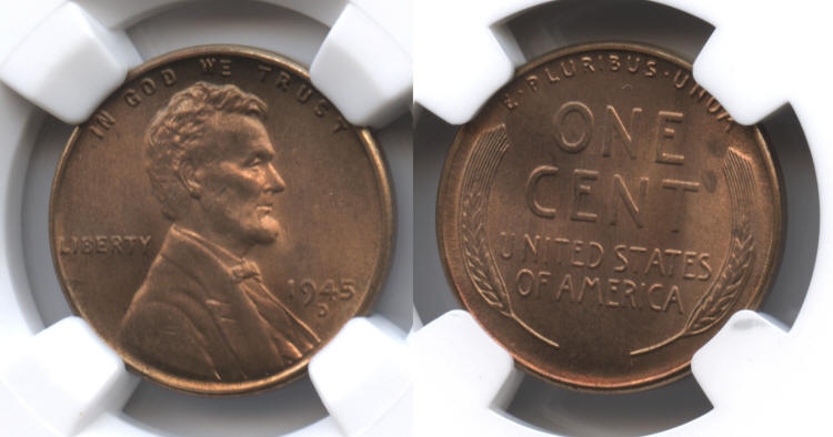 1945-D Lincoln Cent NGC MS-66 Red #j small