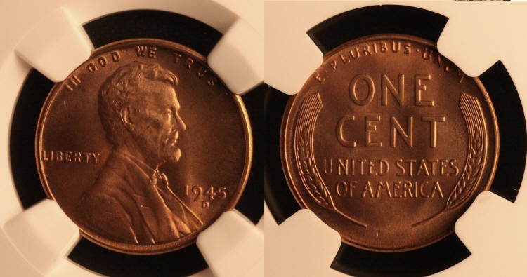 1945-D Lincoln Cent NGC MS-66 Red #j camera small