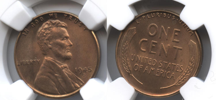 1945-D Lincoln Cent NGC MS-66 Red #k small