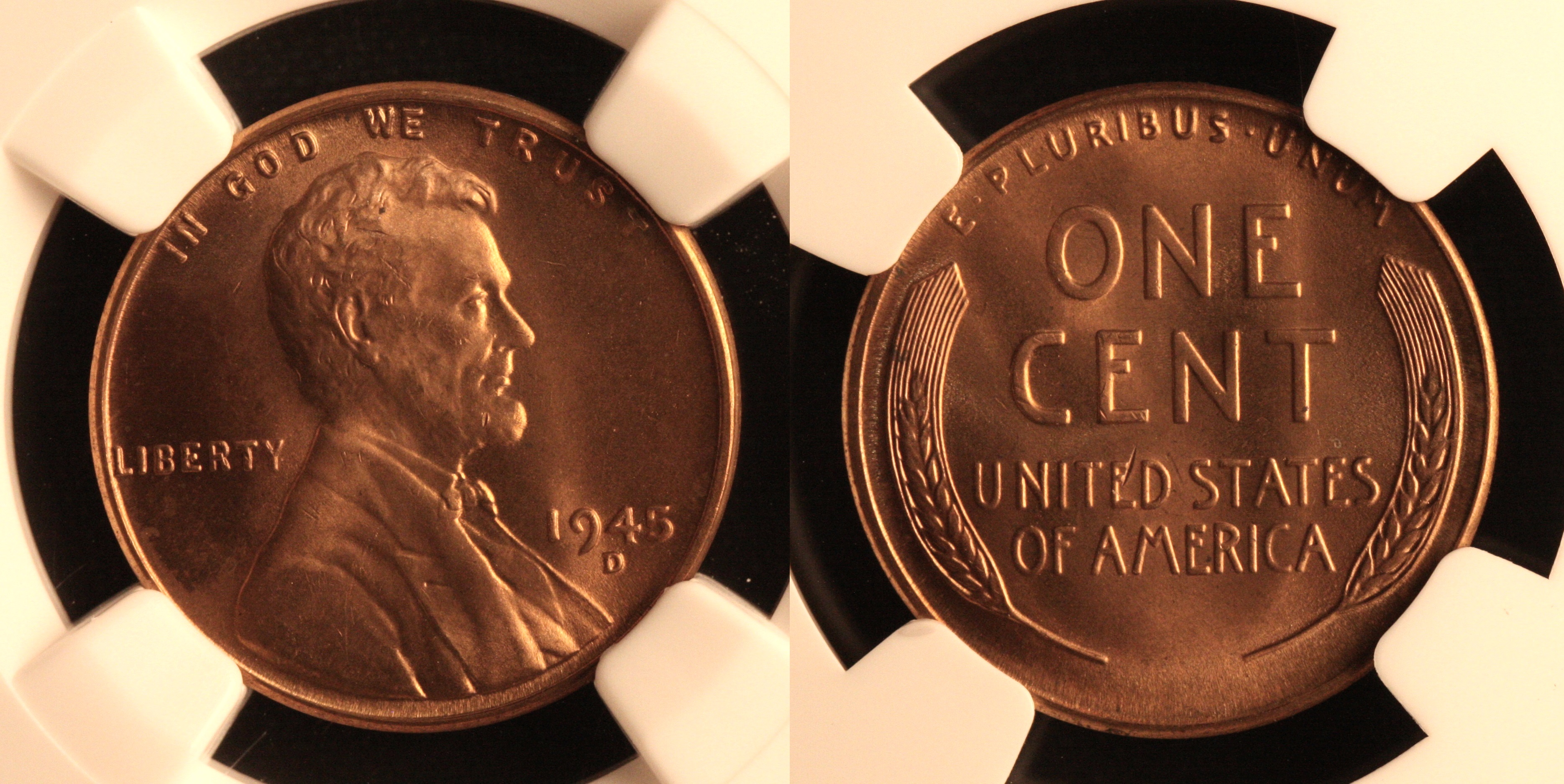 1945-D Lincoln Cent NGC MS-66 Red #l camera