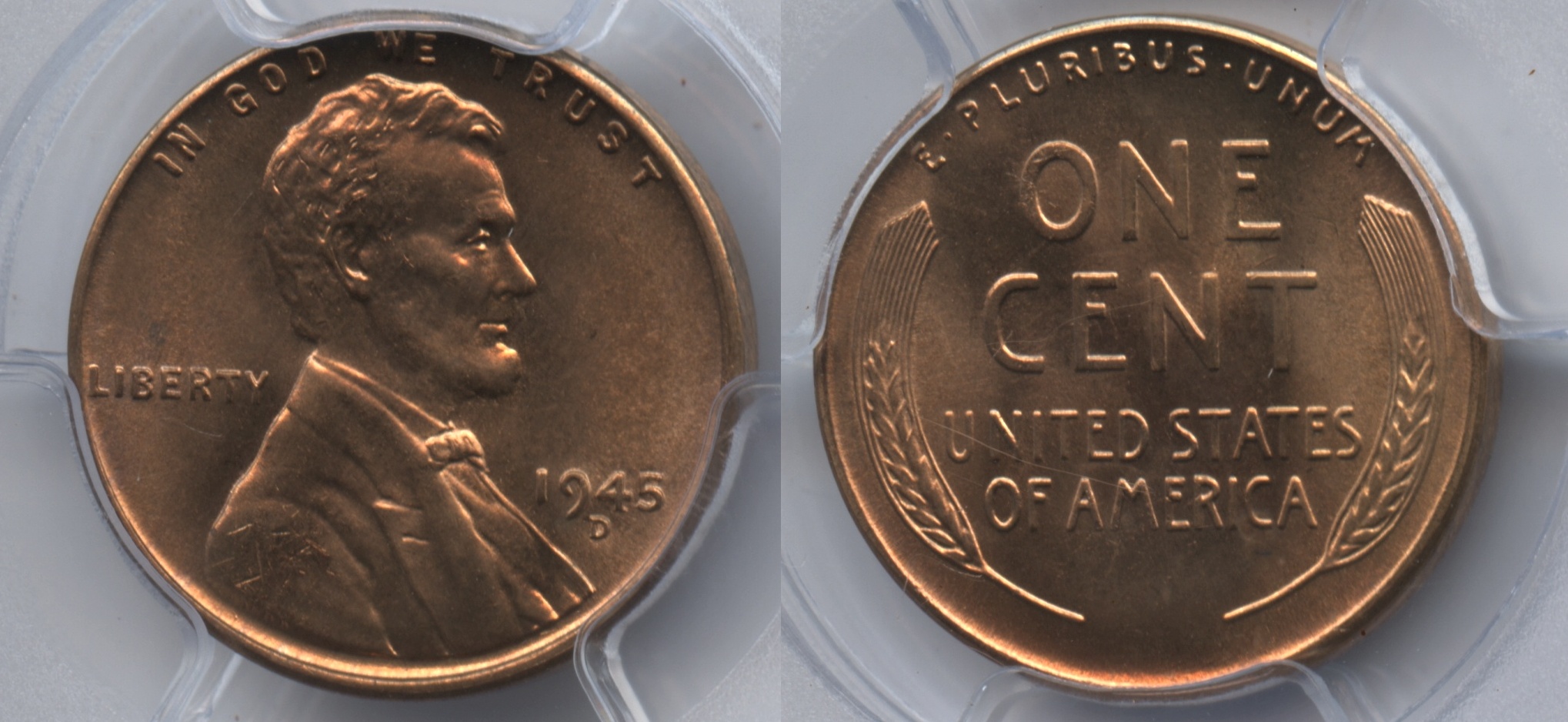 1945-D Lincoln Cent PCGS MS-66 Red