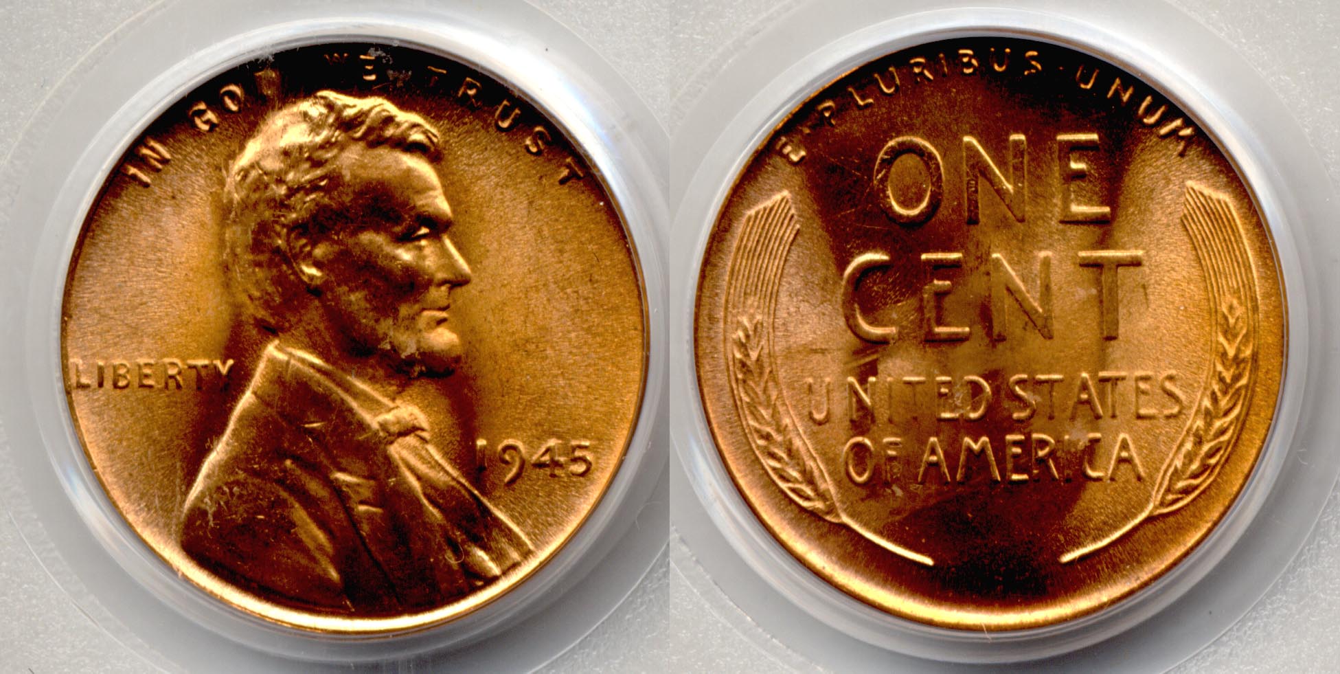 1945 Lincoln Cent PCGS MS-66 Red