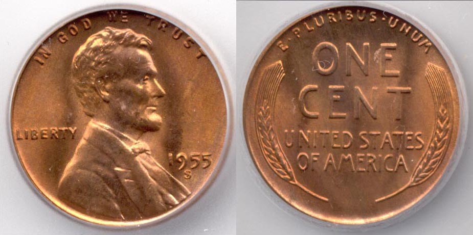 1955-S Lincoln Cent ICG MS-67 Red