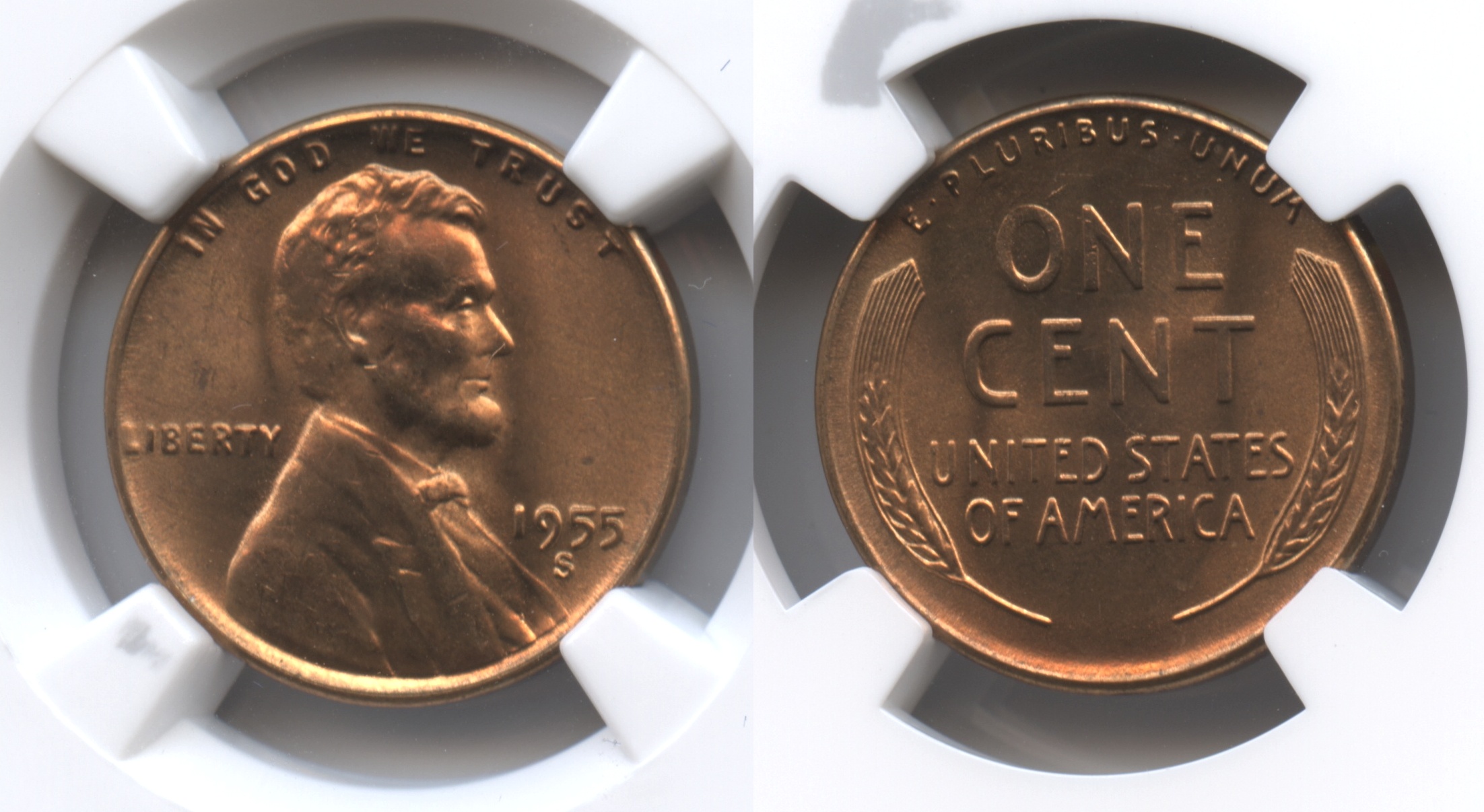 1955-S Lincoln Cent NGC MS-66 Red #a