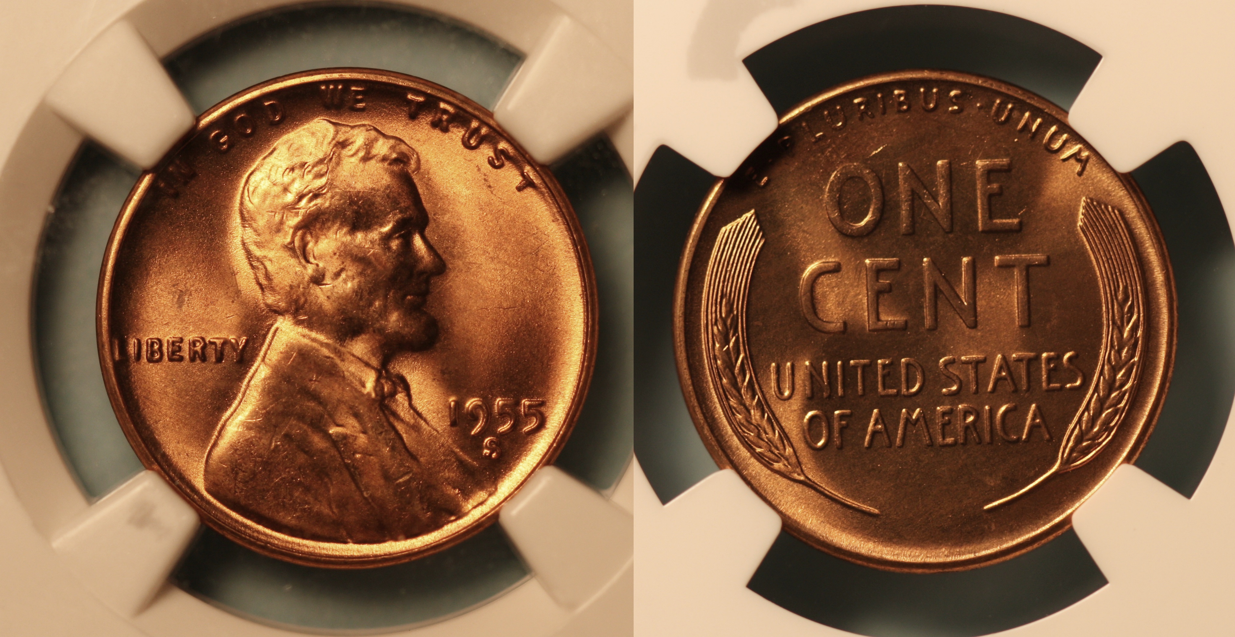 1955-S Lincoln Cent NGC MS-66 Red #a camera