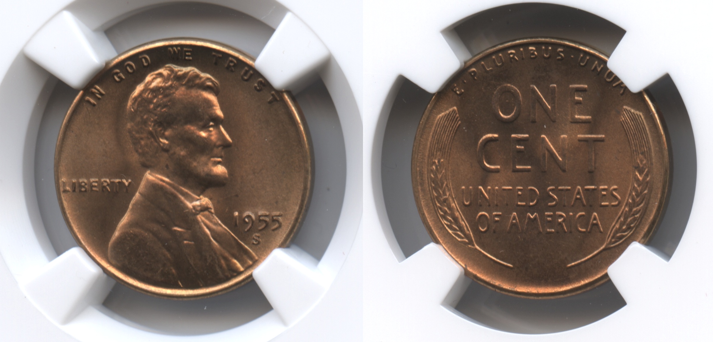 1955-S Lincoln Cent NGC MS-66 Red #b